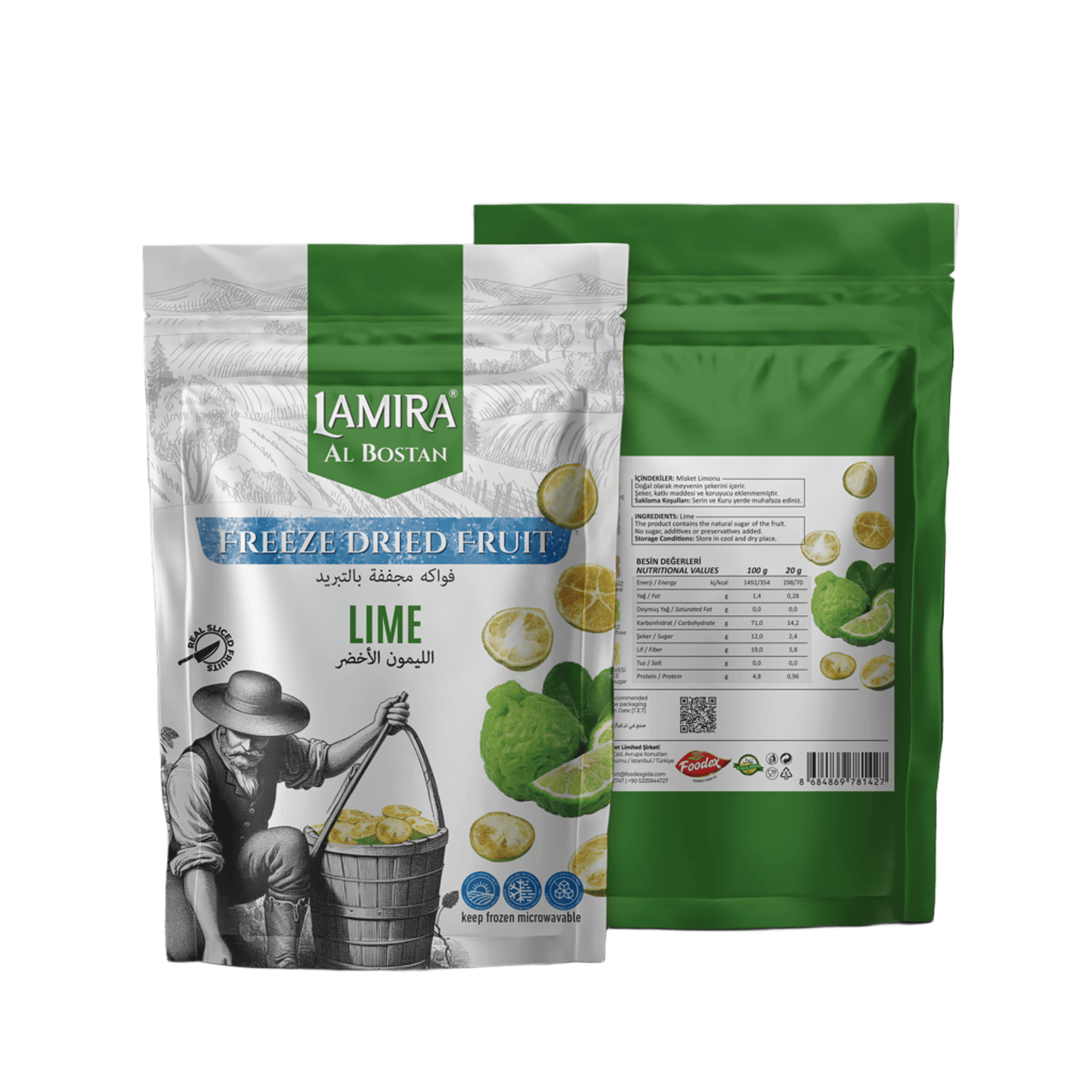 Lamira Al Bostan Dondurularak Kurutulmuş Yeşil Limon Meyve 20G