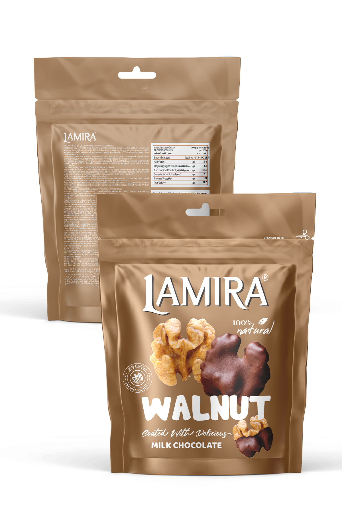 Lamira Sütlü Çikolata Kaplamalı Ceviz 70G