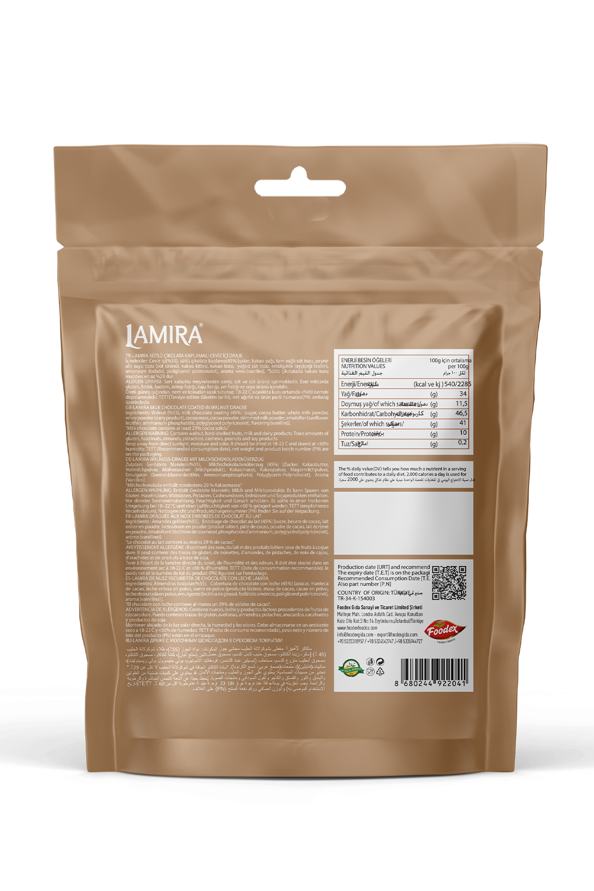Lamira Sütlü Çikolata Kaplamalı Ceviz 70G