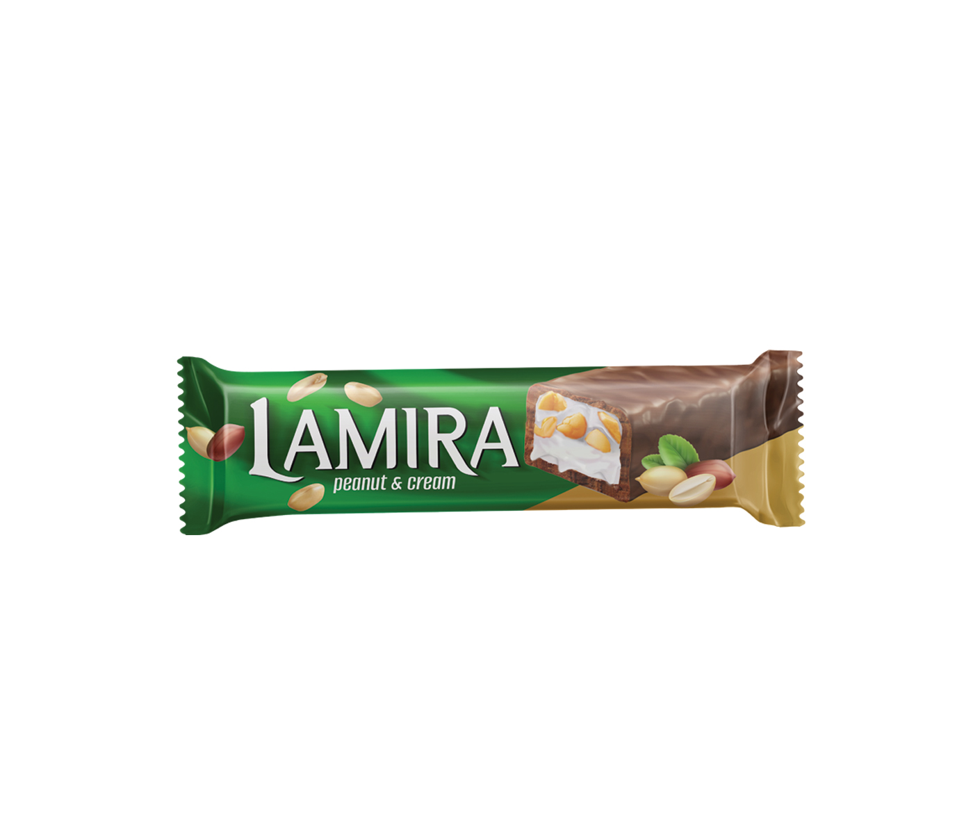 Lamira Yer Fıstıklı Çikolata Bar Yeşil Ambalaj 20G