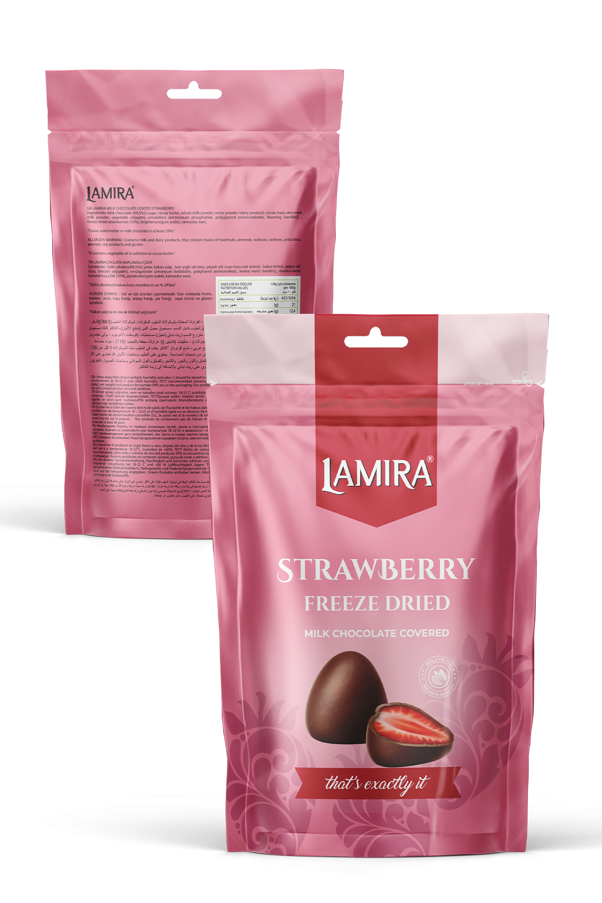 Lamira Freeze Dried Strawberries with Milk Chocolate Coating 80G
