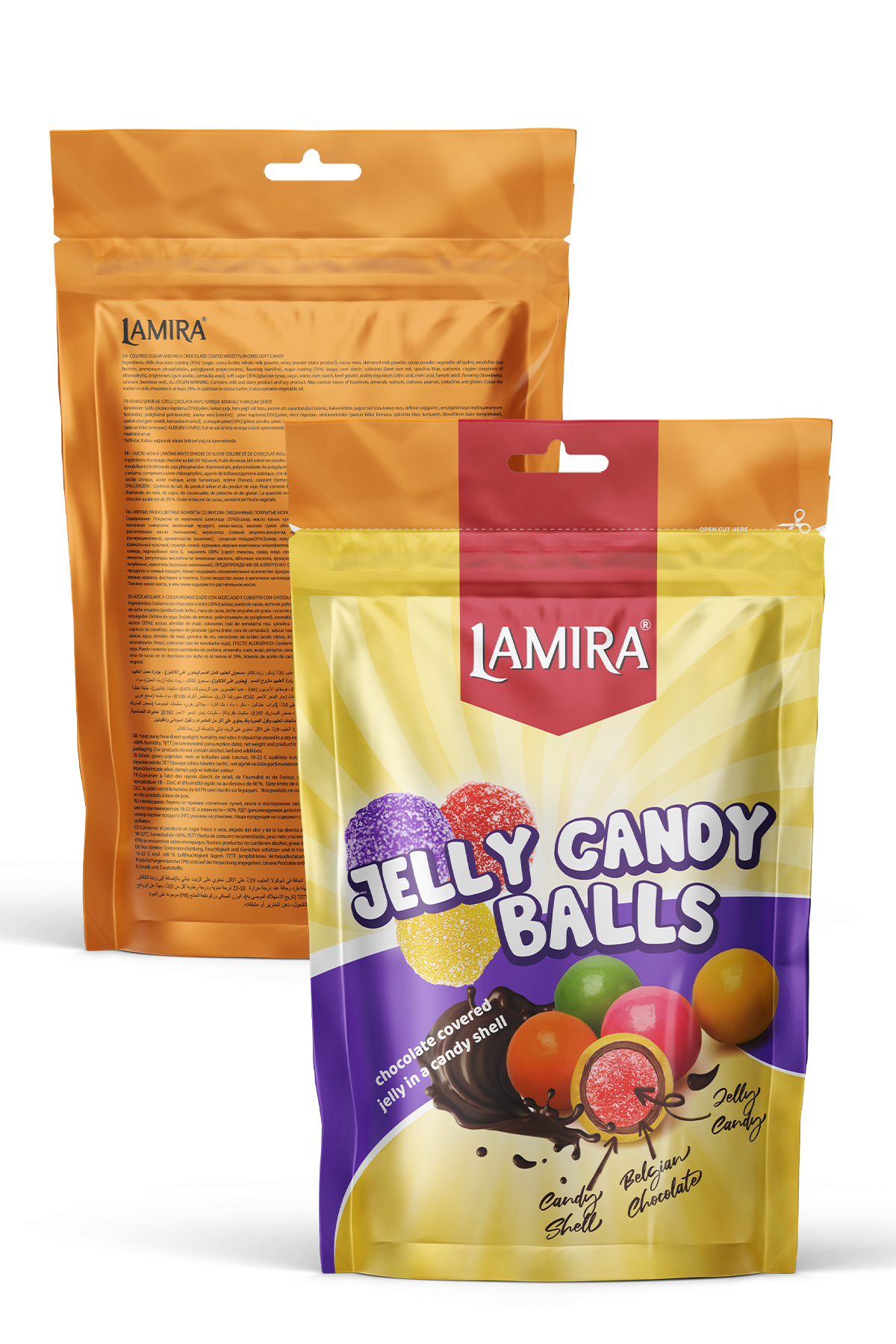 Lamira Çikolata Jelly Candy Balls Kaplamalı Jöle 120G