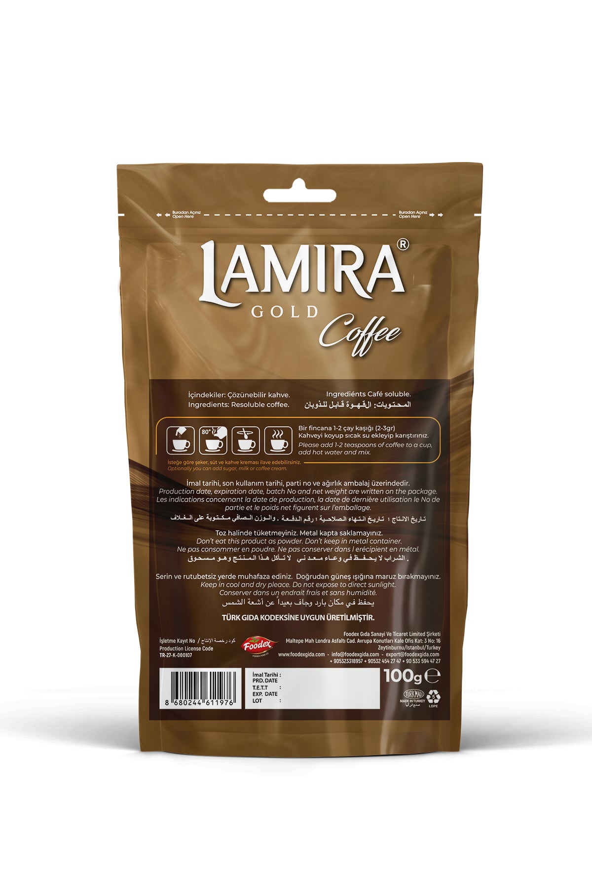 Lamira Gold Coffee Doypack 100G