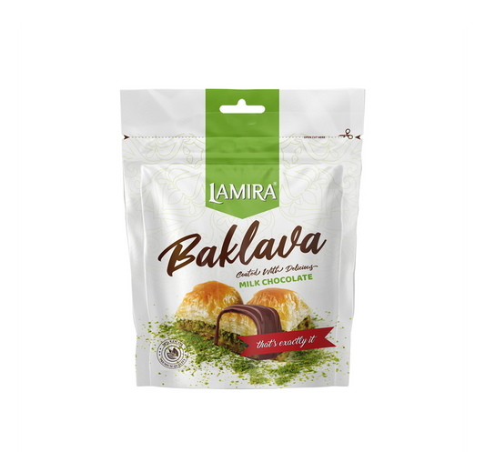 Lamira Sütlü Çikolata Kaplamalı Fıstıklı Baklava 80G