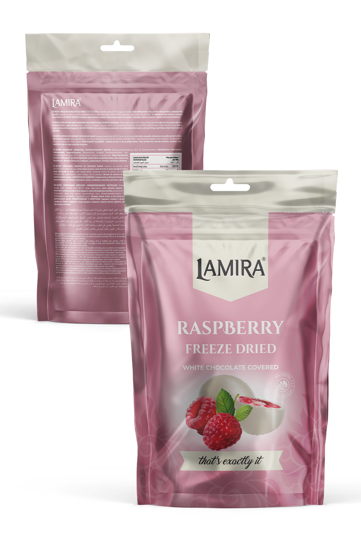 Lamira Beyaz Çikolata Kaplamalı Ahududu Draje 80G