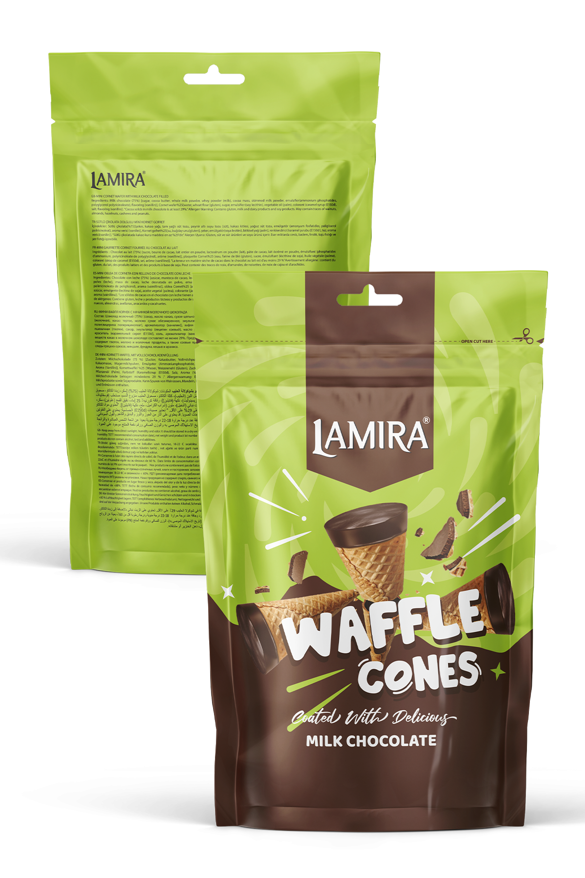 Lamira Milk Chocolate Filled Cornet Wafer 120G