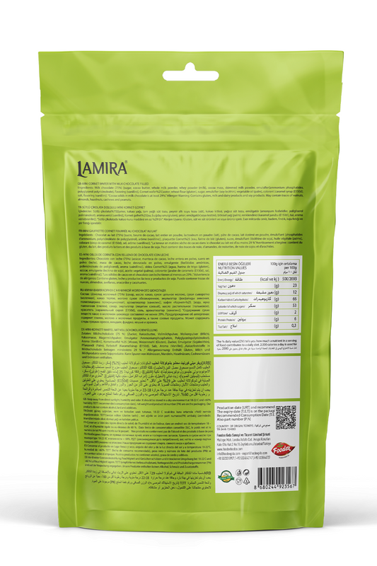 Lamira Milk Chocolate Filled Cornet Wafer 120G