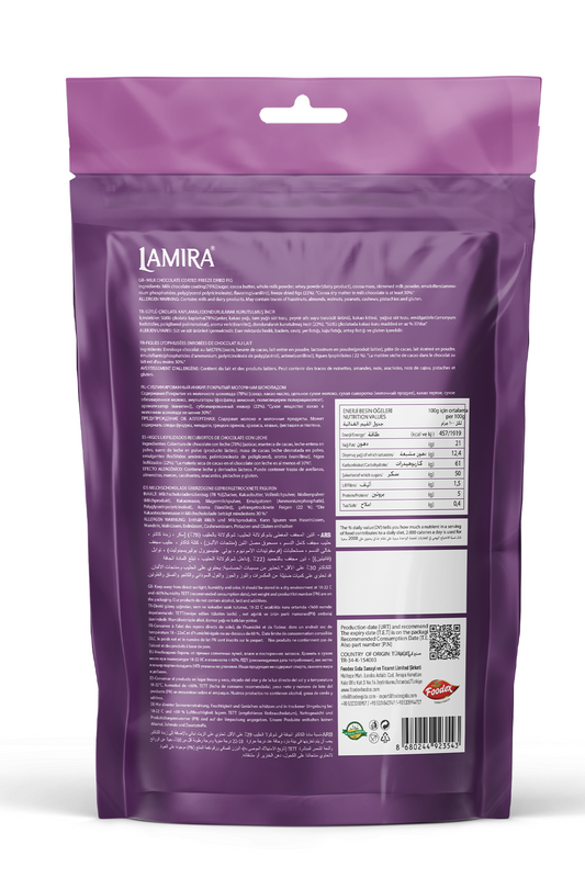 Lamira Dondurularak Kurutulmuş İncir Dilimli Sütlü Çikolata 80G