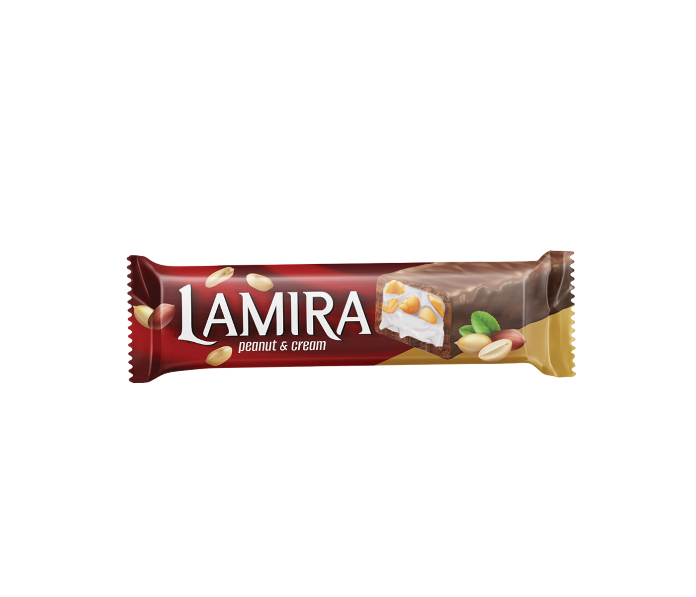 Lamira Yer Fıstıklı Çikolata Bar Kırmızı Ambalaj 20G
