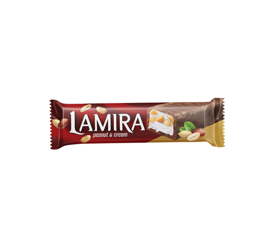 Lamira Yer Fıstıklı Çikolata Bar Kırmızı Ambalaj 20G