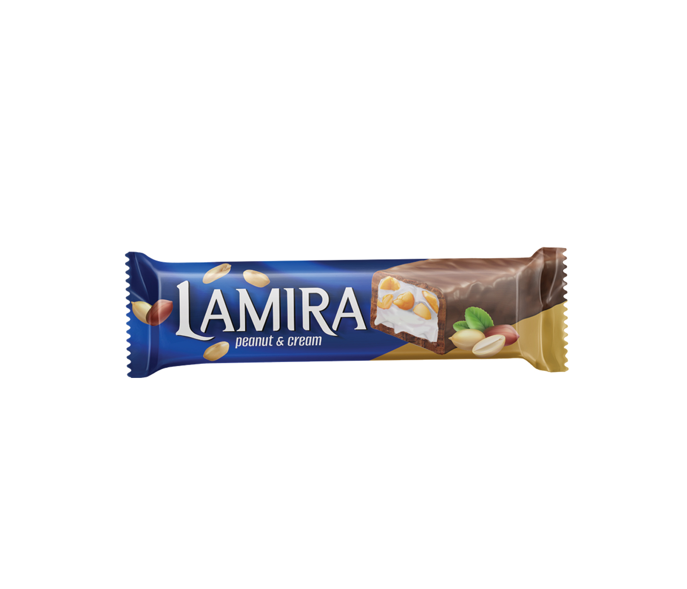 Lamira Yer Fıstıklı Çikolata Bar Mavi Ambalaj 50G
