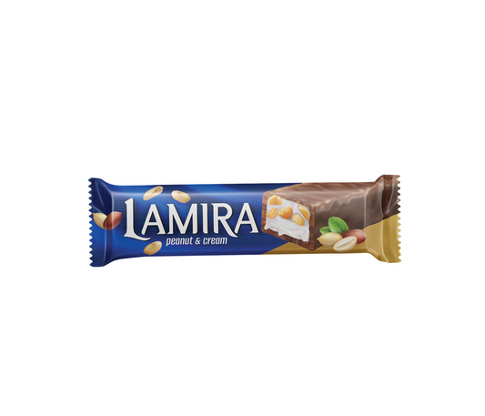 Lamira Yer Fıstıklı Çikolata Bar Mavi Ambalaj 50G