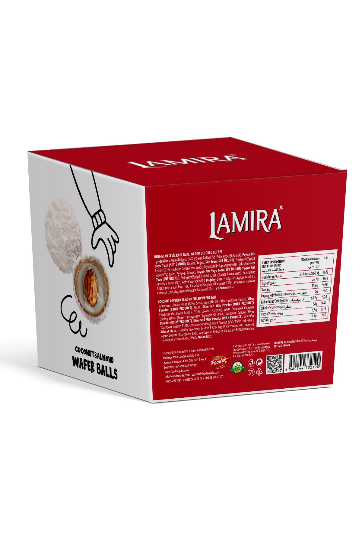 Lamira Bademli Hindistan Cevizli Gofret Topları 150G