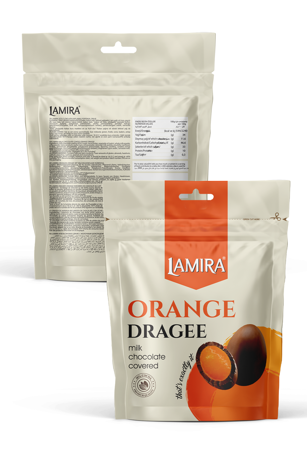 Lamira Sütlü Çikolata Kaplamalı Portakallı Draje 70G