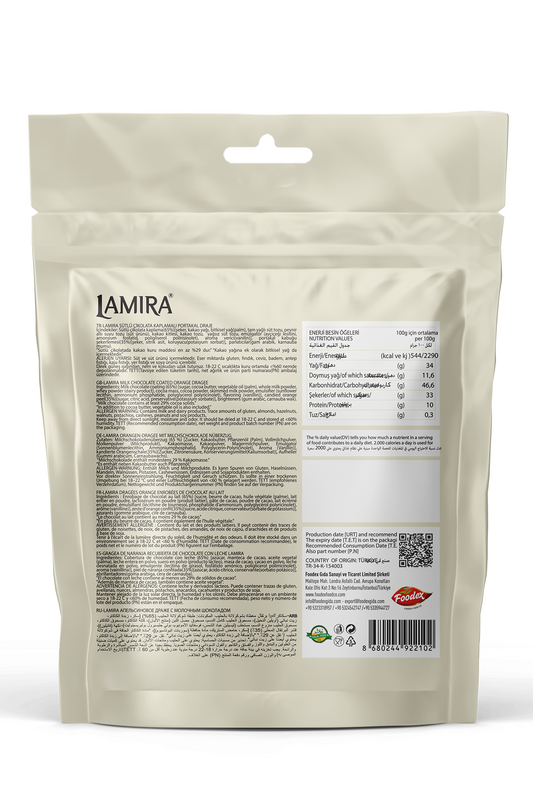 Lamira Sütlü Çikolata Kaplamalı Portakallı Draje 70G