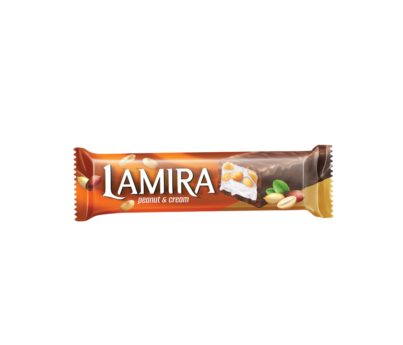 Lamira Yer Fıstıklı Çikolata Bar Turuncu Ambalaj 20G